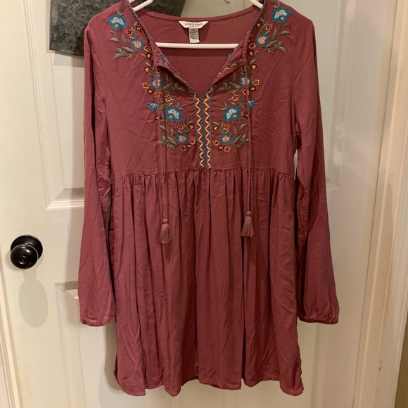 Arizona Jean Company Dresses & Skirts - Arizona | Boho Burgundy Dress